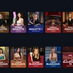 LuckyWins Australia live casino lobby with live dealer categories