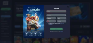 LuckyWins Australia registration interface
